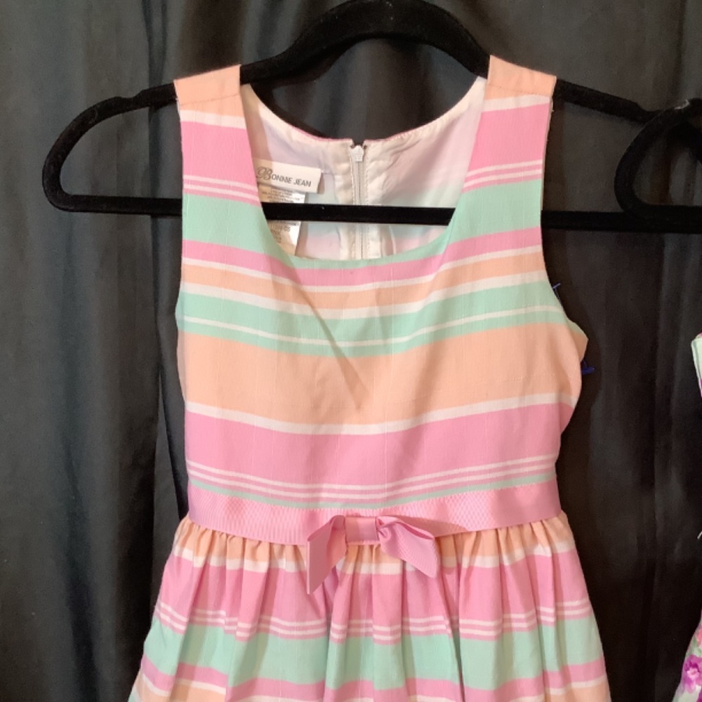EUC Girls Bonnie Jean dress green‎ pink size 10 - Picture 3 of 14
